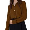 Women`s Oversized Fit Crop Top Shirt | Comfortable Rich Korean Button Down | Comfortable Rich Korean Button Down | Workwear Top for Office & Casual Outfit