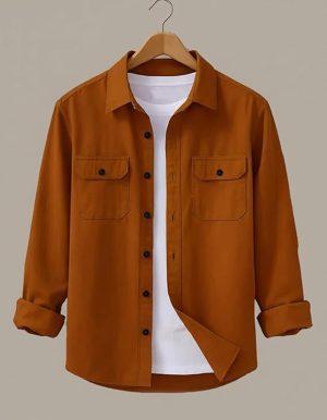 DEELMO Men’s Stylish Cotton Blend Casual Shirt || Full Sleeve Button-Down Shirt with Dual Flap Pockets || Comfortable Breathable Fabric || Perfect for Casual Office and Outing Wear